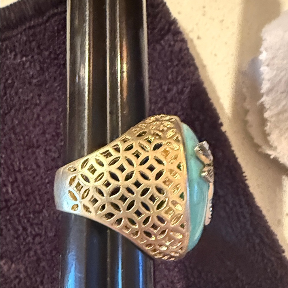 Dragonfly Turquoise Statement Ring & Earring Set - image 5